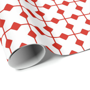 Modern Geometric, Diamonds - Dark red and white Wrapping Paper