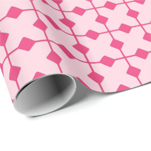 Modern Geometric, Diamonds - Strawberry pink Wrapping Paper