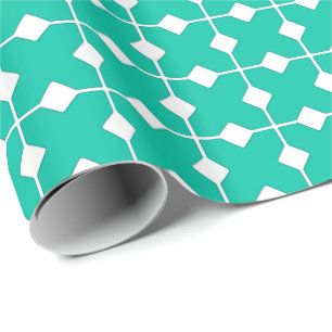 Modern Geometric, Diamonds - Turquoise Wrapping Paper