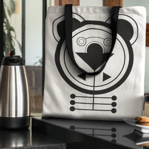 Modern Geometric Dragon Zodiac Tote Bag