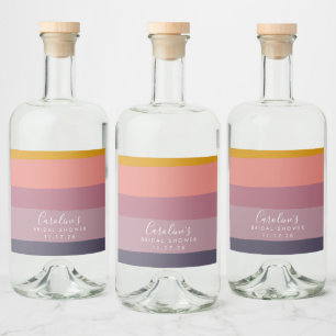 Modern Geometric Dusty Lilac Custom Bridal Shower  Liquor Bottle Label
