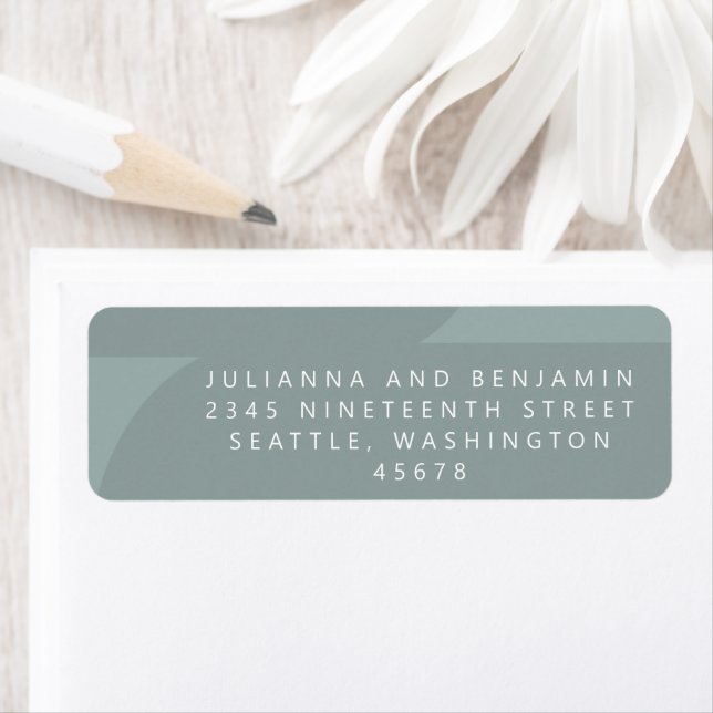 Modern Geometric Dusty Teal Custom Return Address  (Insitu)
