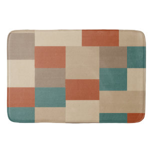 Modern Geometric Earth Tone Design Bath Mat