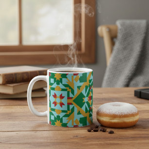 Modern Geometric Earth Tones Pattern Ceramic Coffe Coffee Mug