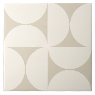 Modern Geometric Elegant Beige Semi circles Tile