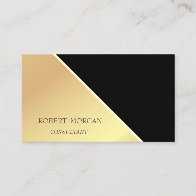 Modern Geometric, Elegant, Gold Business Card (Front)