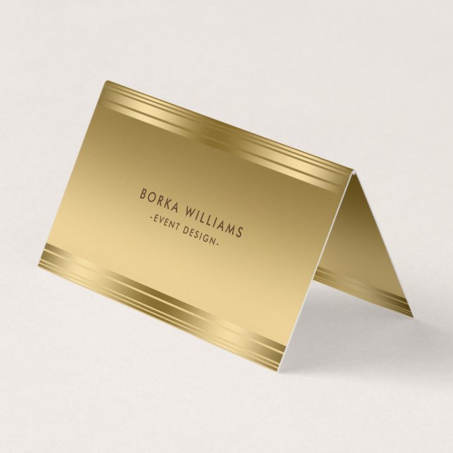 Modern Geometric Faux Gold Business Card (Front)