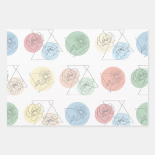 Modern Geometric Floral Gift Wrap