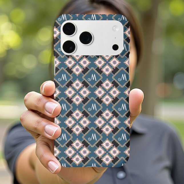 Modern Geometric Floral Monogram Flower Pattern (Creator Uploaded)