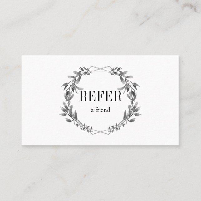 Modern Geometric Floral Referral Card (Front)
