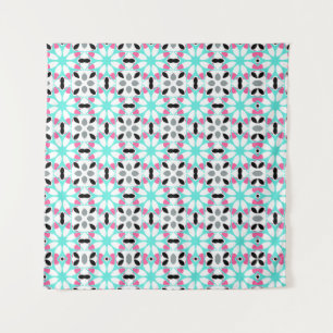 Modern Geometric Floral  Tapestry