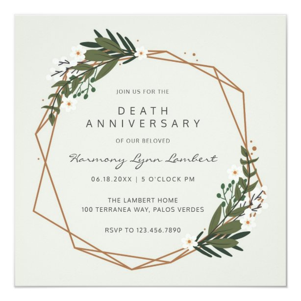 Death Anniversary Invitations Zazzle UK