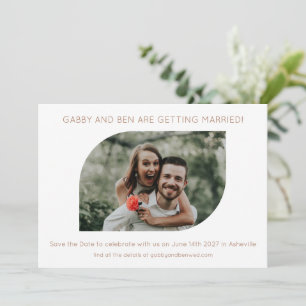 Modern Geometric Frame Photo Unique Wedding Save The Date