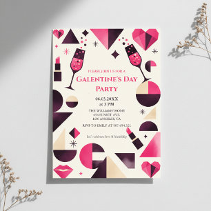 Modern Geometric Galentine's Invitation