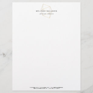 Modern Geometric Gemstone Custom Letterhead
