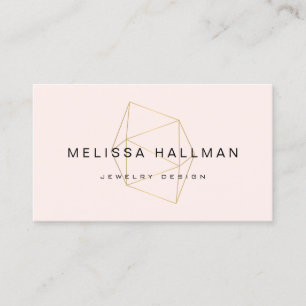 Modern Geometric Gemstone Pink Business Card