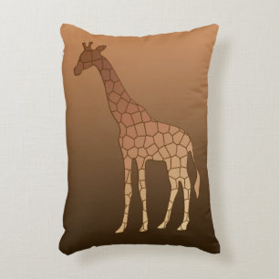 Modern Geometric Giraffe, Copper and Brown Decorative Cushion
