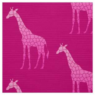 Modern Geometric Giraffe, Fuchsia and Light Pink Fabric