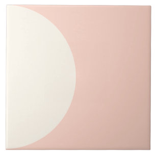 Modern Geometric Girly Pink Coral Semi circle Tile