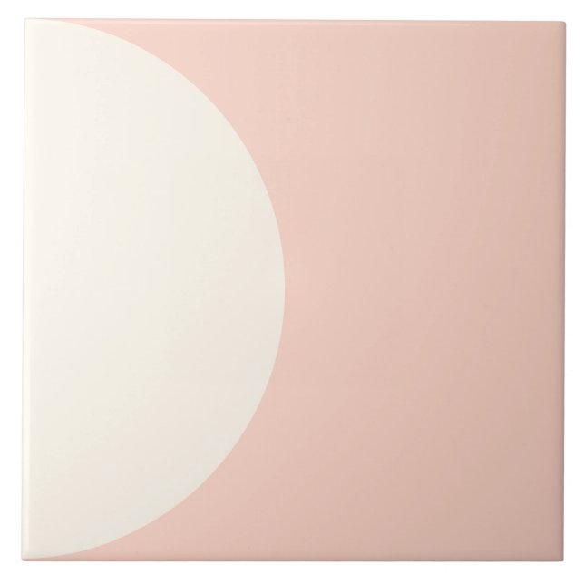 Modern Geometric Girly Pink Coral Semi circle Tile (Front)