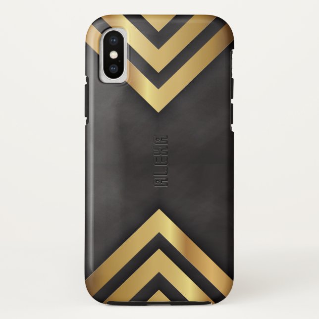 Modern geometric gold and black background Case-Mate iPhone case (Back)