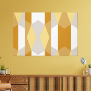 Modern Geometric Gold and Grey Canvas Print