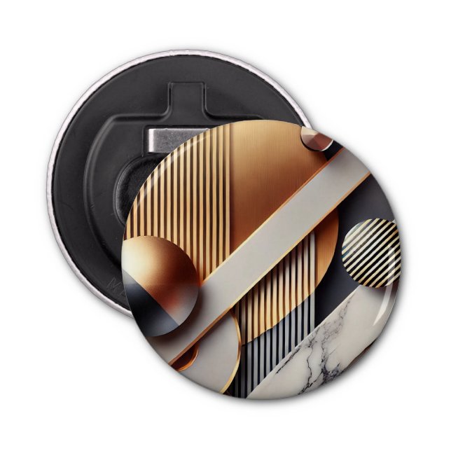 Modern Geometric Gold Car Vent Air Freshener Bottle Opener (Front)