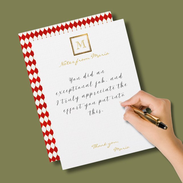 Modern Geometric Gold Foil Double Framed Monogram Card (Creator Uploaded)