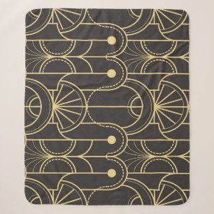 Modern Geometric: Gold Lines Vintage Sherpa Blanket