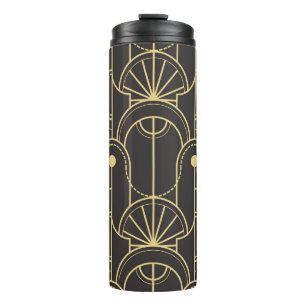 Modern Geometric: Gold Lines Vintage Thermal Tumbler