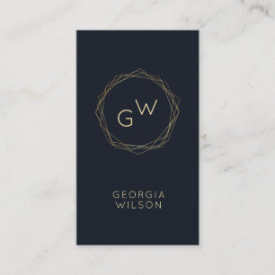 Modern Geometric Gold Minimalistic Business Card
