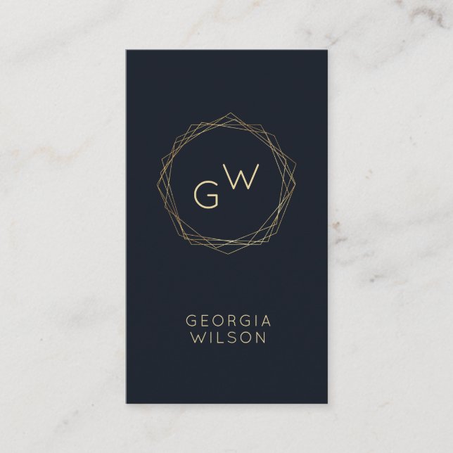 Modern Geometric Gold | Minimalistic Business Card (Front)