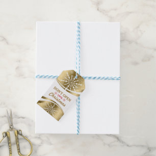 Modern geometric gold & White Christmas Snowflakes Gift Tags