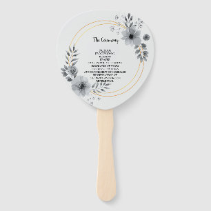 Modern Geometric golden frame Hand Fan