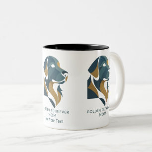 Modern Geometric Golden Retriever Mom Mug Custom