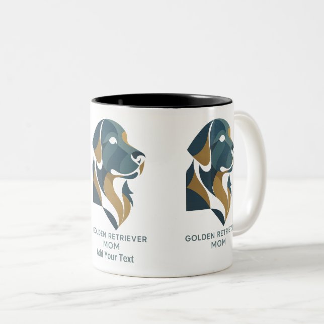 Modern Geometric Golden Retriever Mum Mug Custom (Front Right)