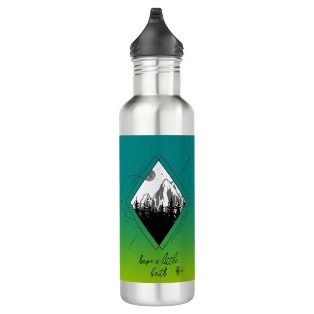 Modern geometric & gradient nature landscape 710 ml water bottle (Right)