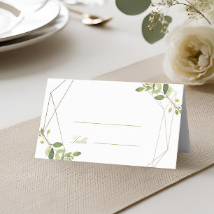 Modern Geometric Greenery Personalised Wedding Place Card