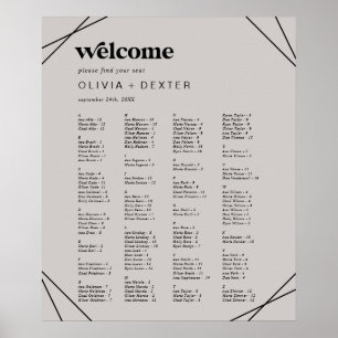 Modern Geometric   Grey Alphabetical Seating Chart