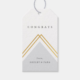 Modern Geometric Grey Congrats Gift Tags