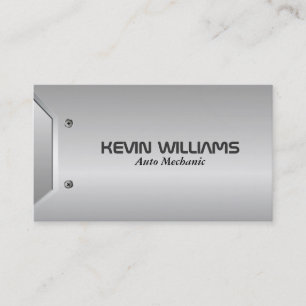 Modern Geometric Grey Metallic Texture Design Business Card