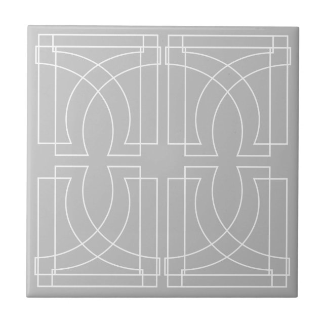 Modern Geometric Grey White Urban Tile (Front)