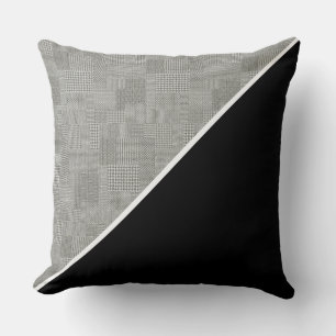 Modern Geometric Houndstooth Pattern Black white Cushion