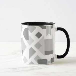 Modern geometric image with black shapes. mug