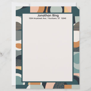 Modern Geometric in Earth Colours Stationery Paper