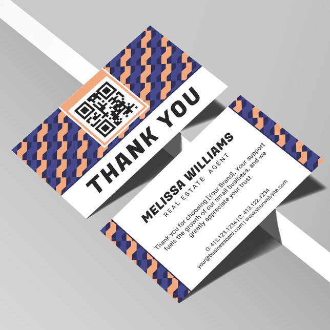 Modern Geometric Interlocking Pattern Thank You  Enclosure Card (Creator Uploaded)
