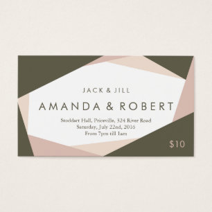 Modern Geometric Jack and Jill Ticket, Rose