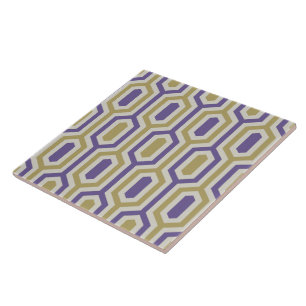 Modern Geometric Lavender & Gold Decorative Tile