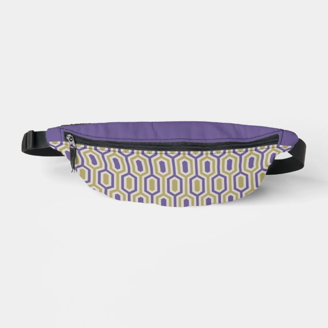 Modern Geometric Lavender & Gold Fanny Pack (Front)