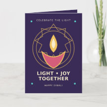 Modern Geometric Light Joy Together Diwali Card